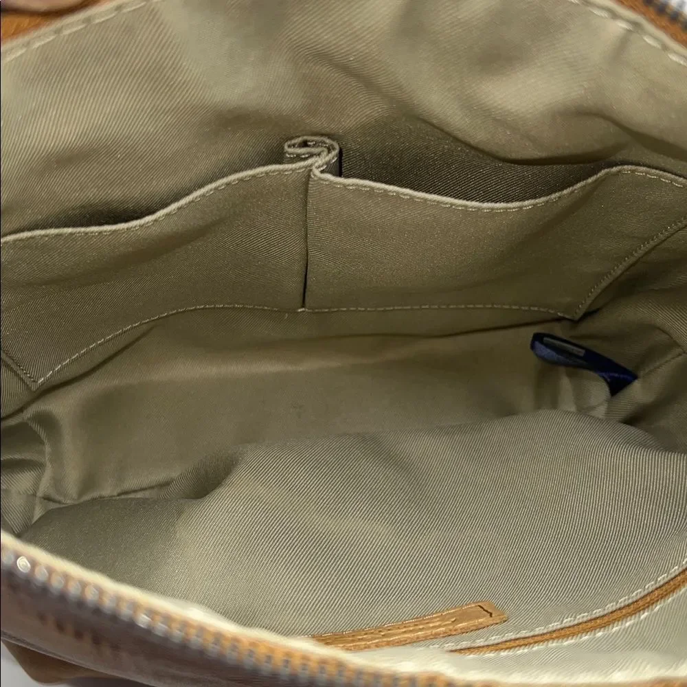 AMERICAN LEATHER CO Nutmeg Tan Leather Satchel Crossbody Bag
